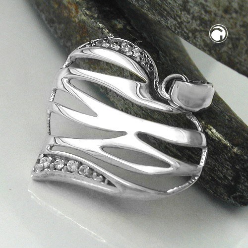 Anhänger Herz mit Zirkonia 925 Sterlingsilber