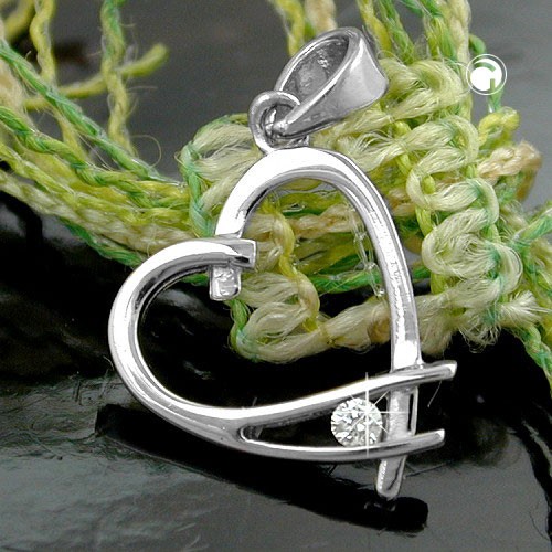 Anhänger Herz mit Zirkonia 925 Sterlingsilber