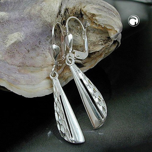 Ohrring diamantiert glänzend 925 Sterlingsilber
