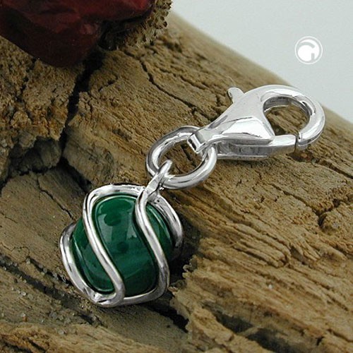 Anhänger Charm Malachit 925 Sterlingsilber