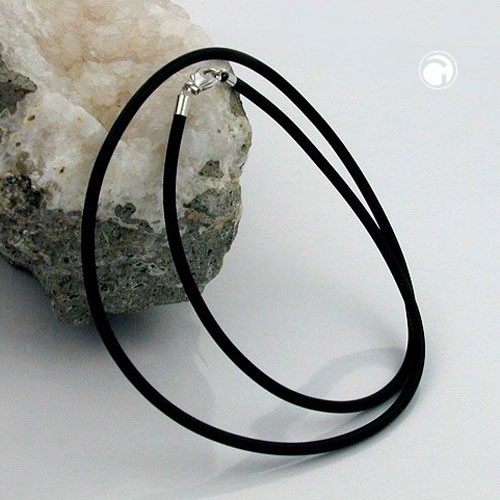 Halskette Gummi mit Verschluss 925 Sterlingsilber