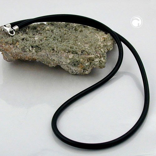 Halskette Gummi mit Verschluss 925 Sterlingsilber