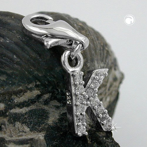 Anhänger Charm Buchstabe K 925 Sterlingsilber