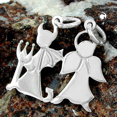 Anhänger Engel und Teufel 925 Sterlingsilber