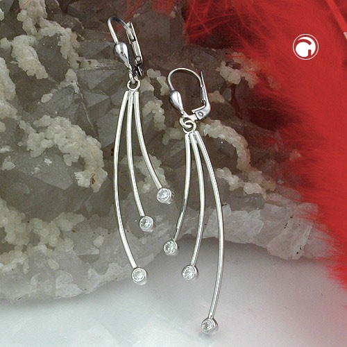 Ohrring Zirkonia rhodiniert 925 Sterlingsilber