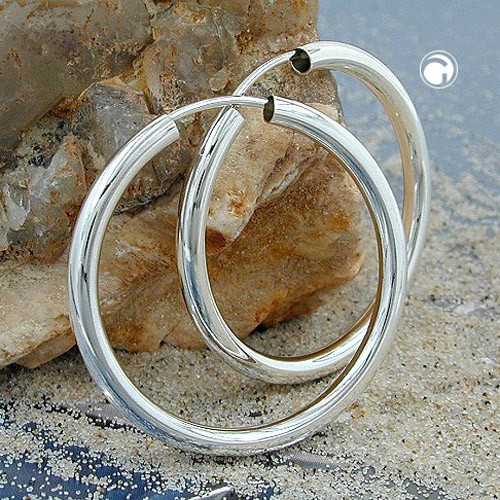 Creolen Ohrringe 30mm glänzend 925 Sterlingsilber