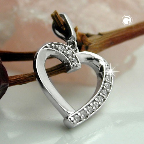 Anhänger Herz mit Zirkonia 925 Sterlingsilber