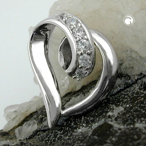 Anhänger Herz mit Zirkonia 925 Sterlingsilber
