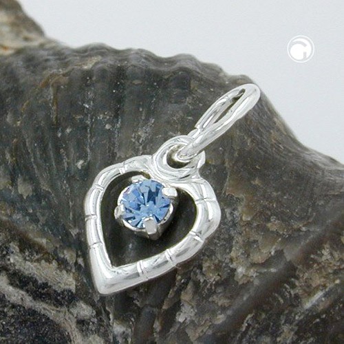 Anhänger Glasstein-hellblau 925 Sterlingsilber
