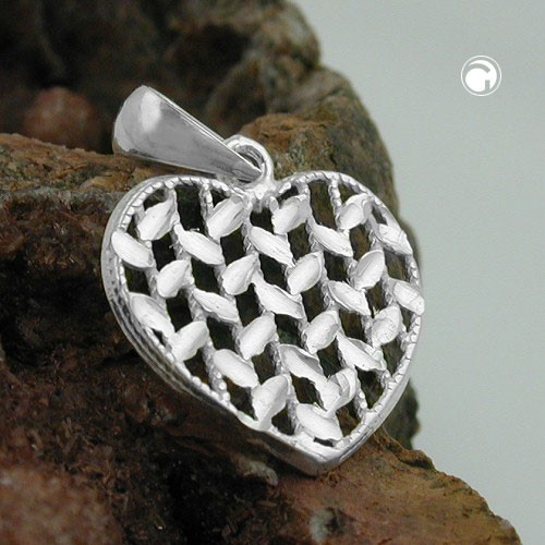 Anhänger Herz diamantiert 925 Sterlingsilber