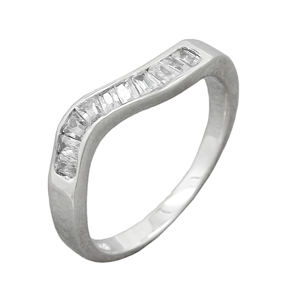 Ring 10x Zirkonia rhodiniert 925 Silber Größe 62