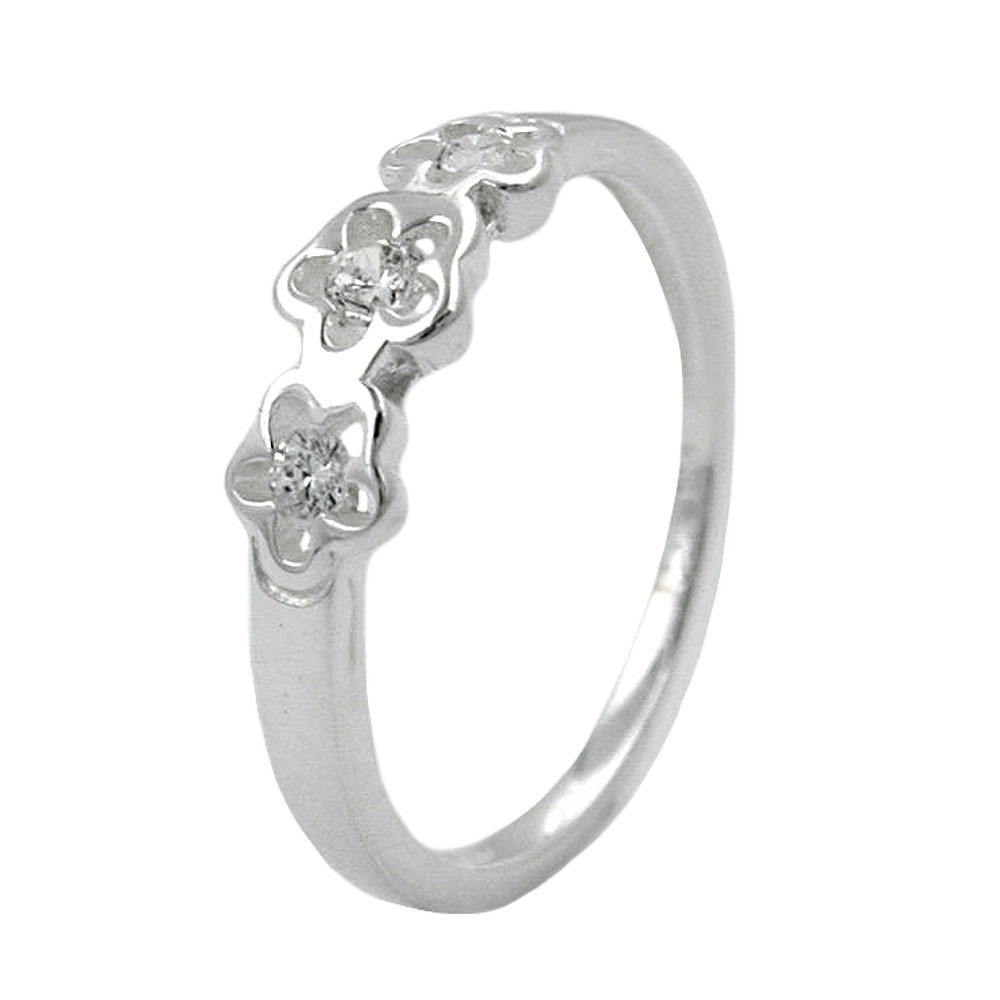 Ring Kinderring Blumen Zirkonias 925 Silber Größe 48