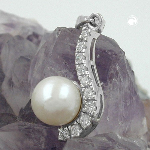 Anhänger Zuchtperle Zirkonia 925 Sterlingsilber