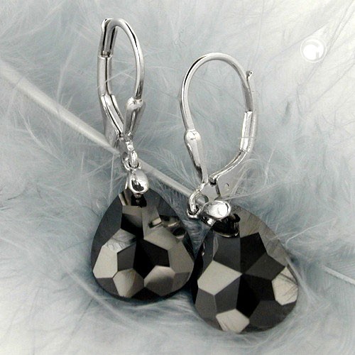 Ohrring Zirkonia-schwarz 925 Sterlingsilber