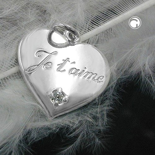 Anhänger Herz Je t-aime 925 Sterlingsilber