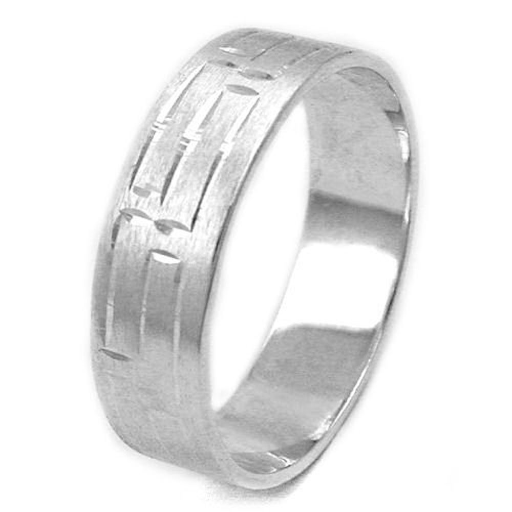 Ring matt-diamantiert mit Muster 925 Silber