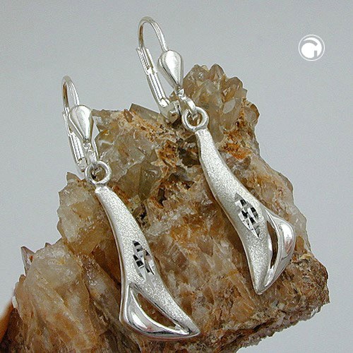 Ohrring matt-glänzend 925 Sterlingsilber