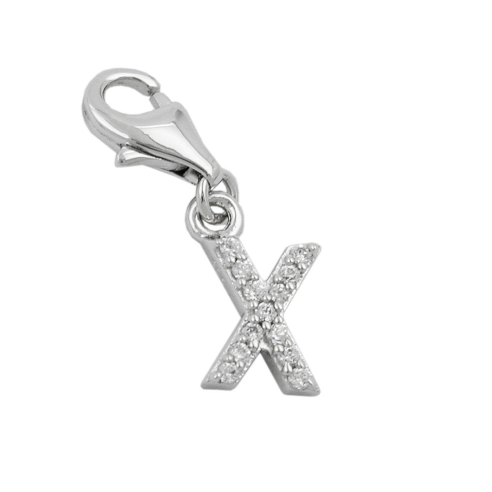 Anhänger Charm Buchstabe X 925 Sterlingsilber