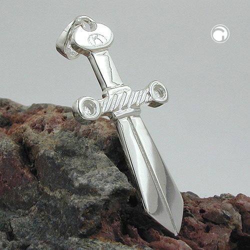 Anhänger Schwert glänzend massiv 925 Sterlingsilber