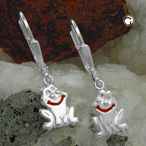 Ohrring lächelnder Frosch 925 Sterlingsilber