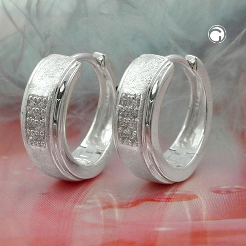 Creolen Ohrringe mit Zirkonias 925 Sterlingsilber