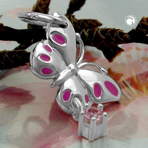 Anhänger Schmetterling pink 925 Sterlingsilber