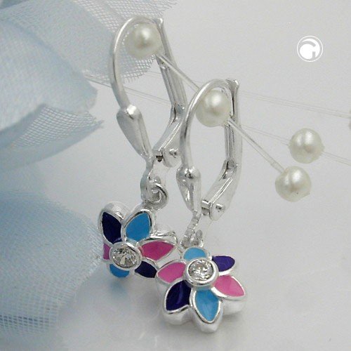 Ohrring Blume Zirkonia 925 Sterlingsilber