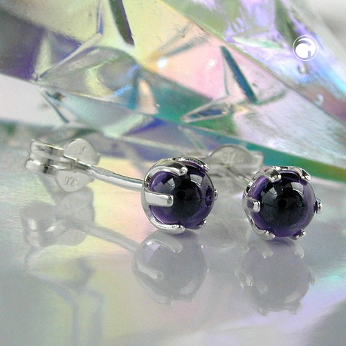 Ohrstecker Zirkonia amethyst 925 Sterlingsilber