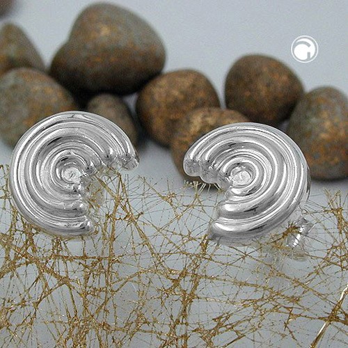 Ohrstecker mit Rillen glänzend 925 Sterlingsilber