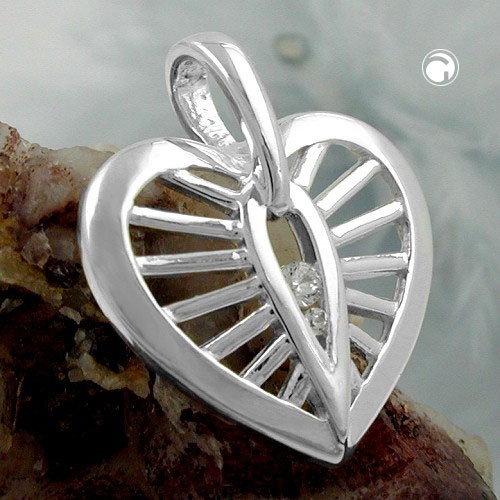 Anhänger Herz mit Zirkonia 925 Sterlingsilber