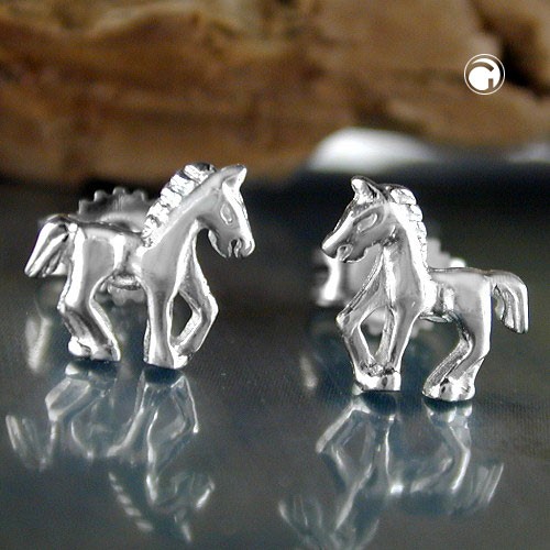 Ohrstecker Pferd rechts-links 925 Sterlingsilber