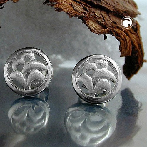 Ohrstecker innen matt Rand glänzend 925 Sterlingsilber