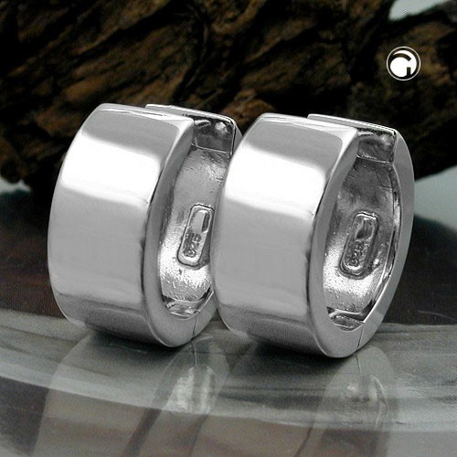 Creolen Ohrringe 15x6mm glänzend 925 Sterlingsilber
