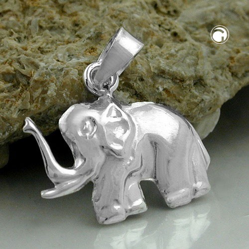 Anhänger Elefant si-glänzend hohl 925 Sterlingsilber