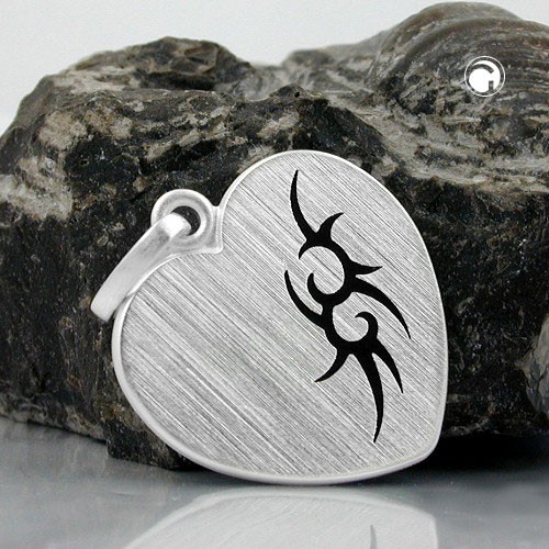 Anhänger Herz mit Tribal 925 Sterlingsilber