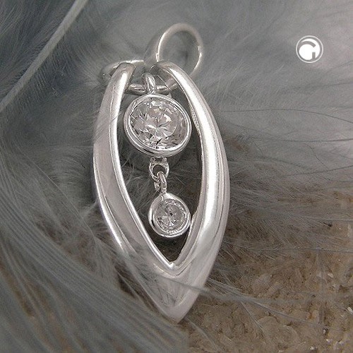 Anhänger 2x Zirkonia glänzend 925 Sterlingsilber