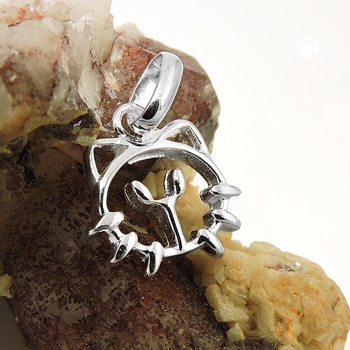 Anhänger Katzenkopf 925 Sterlingsilber