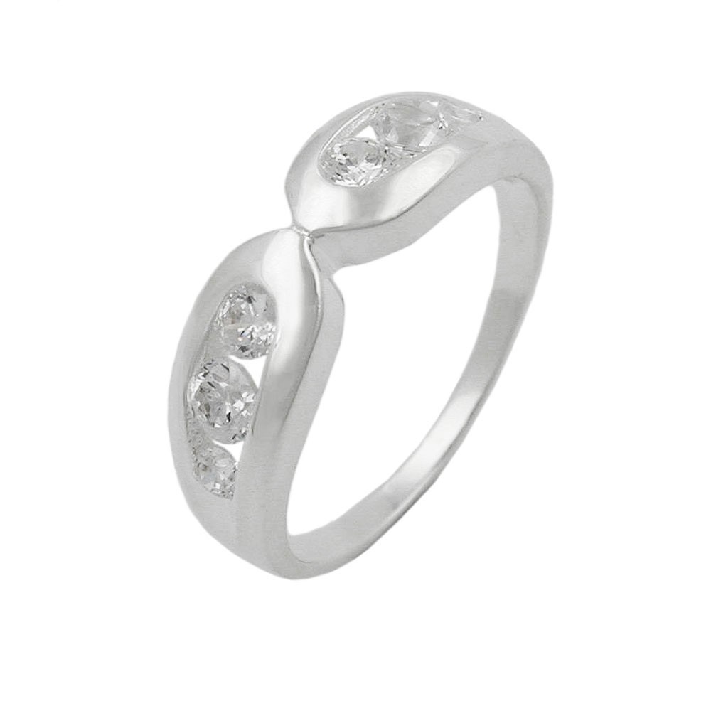 Ring mit 6 Zirkonias glänzend 925 Silber Größe 60