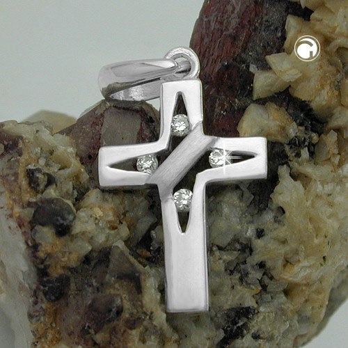 Anhänger Kreuz mit Zirkonia 925 Sterlingsilber