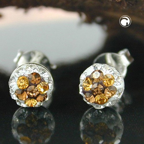 Ohrstecker 5mm topas-kristall 925 Sterlingsilber