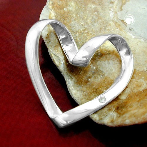 Anhänger Herz mit Zirkonia 925 Sterlingsilber