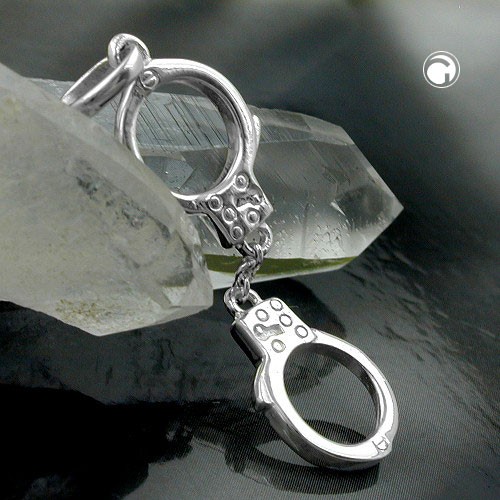 Anhänger 2 Handschellen 925 Sterlingsilber