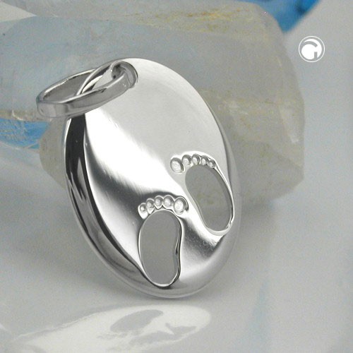 Anhänger Geburt-Fußabdrücke 925 Sterlingsilber