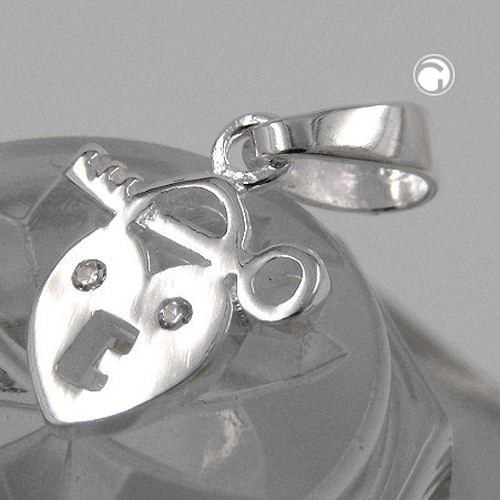 Anhänger Herz mit Schlüssel 925 Sterlingsilber