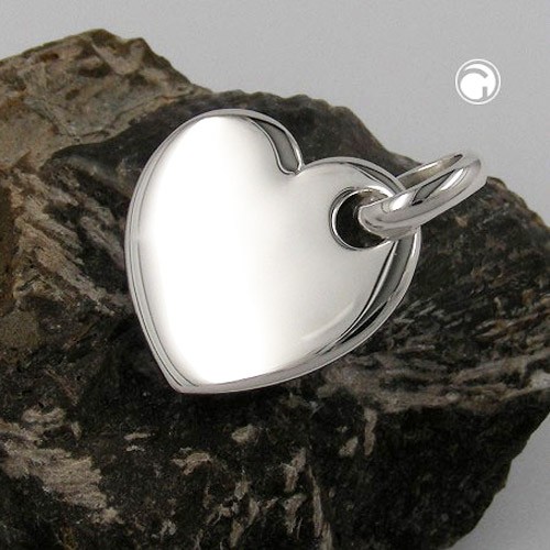 Anhänger Herz glatt-glänzend 925 Sterlingsilber