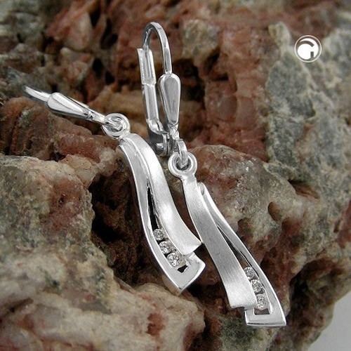Ohrring Zirkonia matt-glänzend 925 Sterlingsilber