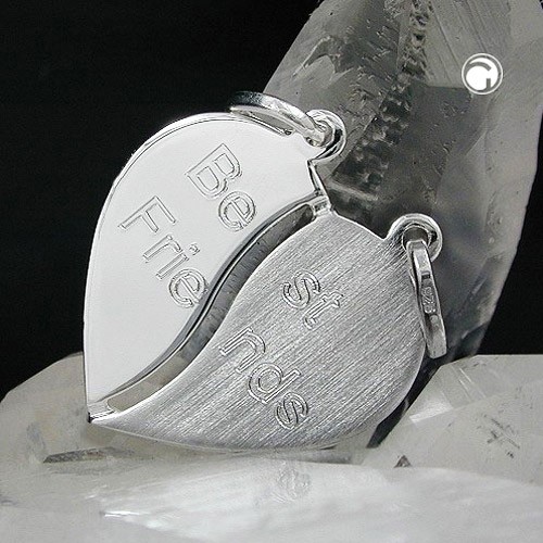Anhänger Herz mit 2 Ösen 925 Sterlingsilber