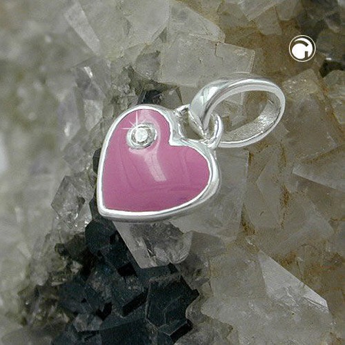Anhänger Herz-pink Zirkonia 925 Sterlingsilber