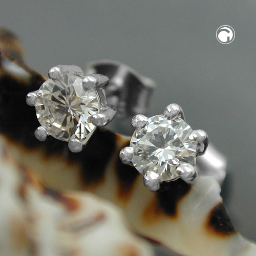 Ohrstecker 5mm Zirkonia weiß 925 Sterlingsilber