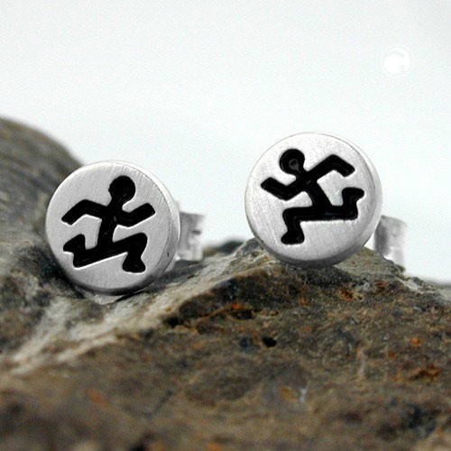 Ohrstecker Strichmännchen 925 Sterlingsilber